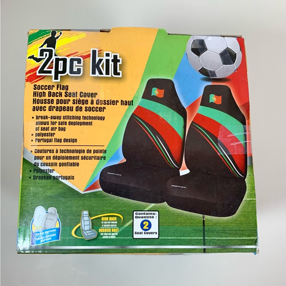 2pc Portugal Soccer Flag Car Seat Covers Kit - New opened box.